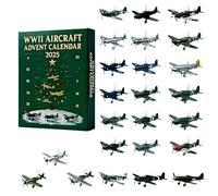 WWII Aircraft Advent Calendar, 24 Days Christmas Countdown Calendar with 24 Mini Warbirds,24 Aircraft Advent Calendars Surprise Christmas Gifts for History Buffs,History Buffs, Aviation Lovers