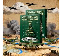 WWII Aircraft Advent Calendar,24 Days of Iconic Warbirds,Christmas Countdown Calendar with 24 Unique Mini Warbirds,Fighter Countdown Surprise Gifts for Model Collectors,Aviation Lovers (2PC)