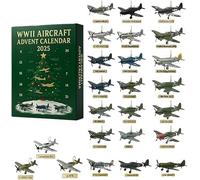 WWII Aircraft Advent Calendar, Advent calendar 2025, 24 Mini Warbirds To Unbox, 24 Days Christmas Countdown Calendar, Fighter Countdown Surprise Gifts for Model Collectors, History Buffs, Aviation Lov