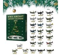 WWII Aircraft Advent Calendars 2025, WW2 Christmas Advent Calendar 2025, 24 Days WW2 Fighter Jets Ornaments Christmas Countdown Calendar, Airplane Calendars as Christmass Tree Decorations (1PC)