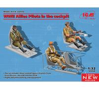 Wwii Allies Pilots in the Cockpit British, American, Soviet 1:32 Plastic Kit ICM