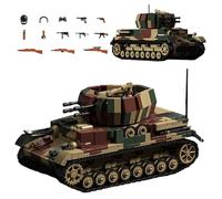 WWII Anti-Aircraft Tank Mini Building Blocks Set, 1:28 Wirbelwind Flakpanzer IV Military Vehicle Model, 1474 Pcs Collectible Army Construction Toy, Idea Gift for Teens & Adults History Enthusiasts