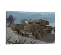 WWII Art Poster UK Sapper Tank Churchill AVRE Poster Decorative Painting Canvas Wall Posters And Art Picture Print Modern Family Bedroom Decor Posters 16x24inch(40x60cm)