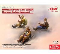 Wwii Axis Pilots in the Cockpit German, Italian, Japanese 1:32 Plastic Model Kit