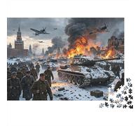 WWII Battle Jigsaw Puzzle 1000 Piece Recyclable Historical War Jigsaw Puzzles Puzzle Game Props Fun And Challenging Family Game Great Gift Idea 38x26cm/1000pcs