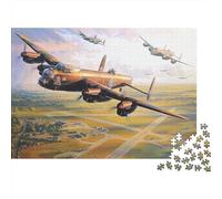 WWII Bomber Jigsaw Puzzle 1000 Pieces Recycled Avro Lancaster Puzzles for Kids Parent Child Game Props Developing Children‘s Intelligence Educational 38x26cm/1000pcs