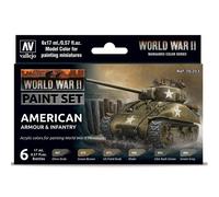 Vallejo VAL70204 AV Model Color Set-WWII British Armour&Infantry, 17 ml (Pack of 6)