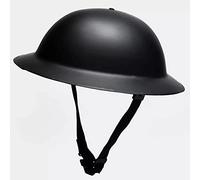 WWII British Army MK-2 Helmet Steel, World War 2 Safety Helmet Adjustable Chin Strap Army Helmet Hat for CS Game Hunting A