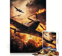 WWII Dogfight 1000 Piece Puzzle For Adults Cognitive Skill Casual Relaxation Solid Lock Chic Xmas Gift (50x75cm)