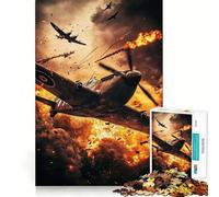 WWII Dogfight Adult Jigsaw1000 Pieces Memory Skill Fun Stable Fit No Shifting Parts Compact Fun for Family Game Time (50x75cm)