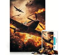 WWII Dogfight Adult Jigsaw1000 Pieces Mental Recall Game High Accuracy Cutting Craft Quiet Time Mind Exercise at Home (38x52cm)