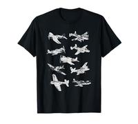 WWII Fighter Jet Planes World War II Vintage Airplanes T-Shirt