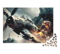 WWII Fighter Plane 1000 Piece Jigsaw Puzzle Jigsaw Puzzle for Adults Air Battle Paper Puzzle Game for Family Home Decor Gift 52x38cm/1000pcs