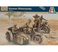 Wwii German Motorbikes Motorcycle Recon Plastic Kit 1:72 Model Italeri