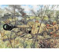 Wwii German Pak 40 Anti-tank Gun with Crew Plastic Kit 1:72 Model Italeri