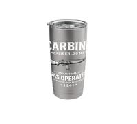 WWII History Buff World War Two Gun Men Birthday M1 Carbine Stainless Steel Insulated Tumbler