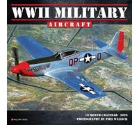 WWII Military Aircraft 2026 7" x 7" Mini Wall Calendar