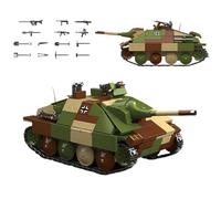WWII Military Tank Destroyer Building Set, 689pcs Collectible WW2 Jg.Pz.38(t) Hetzer Tank Destroyer Army Vehicle Construction Toy, Jagdpanzer Model Idea Gift for Teens & Adults History Enthusiasts