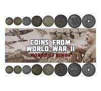 WWII Occupied Territories Coins - 8 Wartime Coins - 1941-1945 - Belgium, Netherlands, Denmark, Norway - Issued Under German Occupation