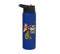 WWII Pin Up M-1 Garand Graphic Stainless Steel Insulated Water Bottle