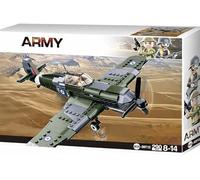 WWII Spitfire Fighter Plane Building Blocks Set - Military Aircraft Model Toy, STEM Construction Bricks for Kids Ages 8-14, Educational Creative Playset with Propeller & Pilot