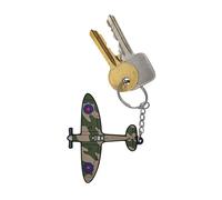 WWII Spitfire Rubberised Keyring - Iconic Plane Aviation gift to attach key, backpacks and luggage