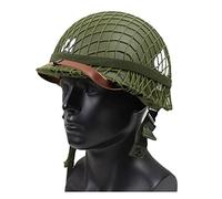 WWII US Army M1 Green Helmet Replica with Net/Canvas Chin Strap DIY Painting