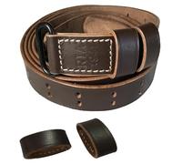 WWII US Army M1941 Leather Sling for M1 Garand Rifle Copper Fitting (DARK TAN (STEEL))