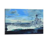 WWII Uss Navy Battleship - WW2 Ship Warship Destroyer (5) Canvas Painting Poster Wall Art Decorative Picture Prints Modern Decor 08x12inch(20x30cm)