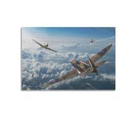 WWII Vintage Military Aircraft Poster Supermarine Spitfire Fighter Plane Poster Decorative Painting Canvas Wall Posters And Art Picture Print Modern Family Bedroom Decor Posters 12x18inch(30x45cm)