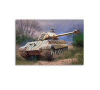 WWII Vintage Tank Poster German Heavy Tank Pz.Kpfw. VI Ausf. B Tiger II Poster Decorative Painting Canvas Wall Posters And Art Picture Print Modern Family Bedroom Decor Posters 12x18inch(30x45cm)