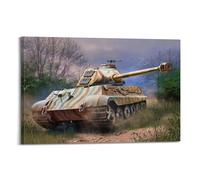 WWII Vintage Tank Poster German Heavy Tank Pz.Kpfw. VI Ausf. B Tiger II Poster Decorative Painting Canvas Wall Posters And Art Picture Print Modern Family Bedroom Decor Posters 16x24inch(40x60cm)