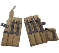 WWII/WW2 German MP40 Canvas Ammo Pouches WWII German MP38/ MP40 Magazine Pouch Set (Khaki)