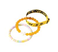 WWJD Bracelet Set for Women Men Adjustable Tone Heishi Vinyl Record and Natural Stone Beads Christening Confirmation Jewelry Brazilian Couple Bracelet, one size, Plastic, No Gemstone