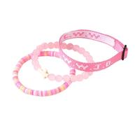 WWJD Bracelet Set for Women Men Adjustable Tone Heishi Vinyl Record and Natural Stone Beads Christening Confirmation Jewelry Brazilian Couple Bracelet, one size, Plastic, No Gemstone