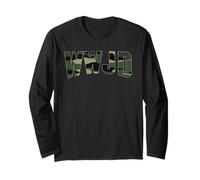 WWJD Camo Jesus Christian Faith Camouflage Men Boys Long Sleeve T-Shirt