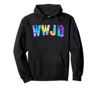 WWJD Camo Jesus Christian Faith Camouflage Men Boys Tie Dye Pullover Hoodie