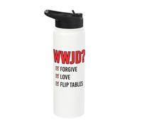 WWJD? Checklist Funny Love Forgive Flip Tables Stainless Steel Insulated Water Bottle