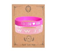 WWJD Christian Bible Verse Silicone Bracelets Set WWJD Braided Rope Bracelet Christian Quote Rubber Cross Bracelets What Would Jesus Do Woven Religious Wristbands, Stretchy and Adjustable Size, Cotton
