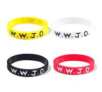WWJD Silicone Bracelet What Would Jesus Do Rubber Bracelet Wristbands Bracelet for Women Men Jewelry Colorful Gifts Protection Pray Bracelet Inspirational Colorful, 7.5 inches, Rubber, rubber