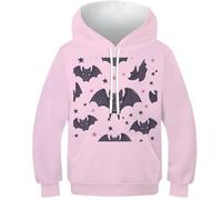 WWJLRLXTO Bats Hoodies 3D For Boys And Teens Kid Funny Animal Pullover Sweatshirts with Pocket for 6-16 Years 11-13Y