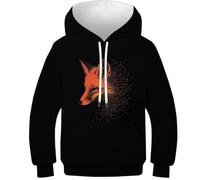 WWJLRLXTO Fox Hoodies 3D Clothes For Kids Kid Funny Animal Pullover Sweatshirts with Pocket for 6-16 Years 10-12Y