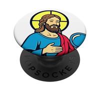 WWJT What Would Jesus Throw Disc Golf Jesus Treesus Saves PopSockets Adhesive PopGrip