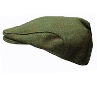 WWK Kids Derby Tweed Hat Flat Cap Farmer Golf Hunting Shooting 2 Colours 3 Sizes (Large - (54cm) - (Six & Five eighths), Dark Green)