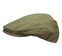WWK Kids Derby Tweed Hat Flat Cap Farmer Golf Hunting Shooting 2 Colours 3 Sizes (Small - (50cm) - (Six & one eighths), Light Green)