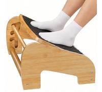 WWMFS Upgraded Under Desk footrest- Bamboo Ergonomic Adjustable Footrest with 3 Height & Angle Settings,Pebble Massage Surface for Improved Posture and Blood Circulation,Home & Office