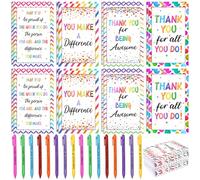 WWmily 16 Sets Employee Appreciation Gift Bulk Colorful Dots Inspirational Notebooks with Motivational Pens PU Leather Journals Thank You Team Appreciation Gifts for Coworkers Office Staff Teacher