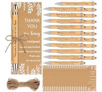 WWmily 20 Sets Employee Appreciation Gifts Bulk Bamboo Ballpoint Pens Inspirational Personalised Thank you Cards Twine Quotes Encouraging Pen for Colleagues Coworker Teacher Nurses Volunteer