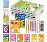 WWmily 20Pcs Bible Verse Notebook and Pen Bulk Christian Journal Pen Inspirational Religious Prayer Pocket Notepad Scripture Gifts for Coworker Church School Supplies