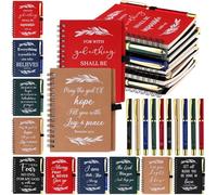 WWmily 20pcs Christian Ballpoint Pen and Notebook Bulk Bible Journal Christian Pen Scripture Pen Religious Gift Inspirational Scripture Gift for Women Men Church Coworker School Supplies (Multicolor)